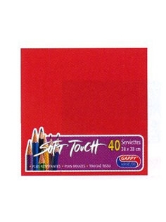 Serviette soft touch rouge (40pcs)