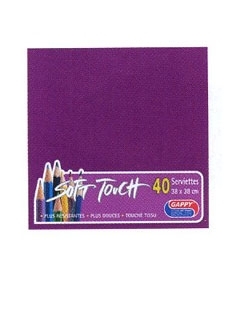 Serviette soft touch pourpre (40pcs)