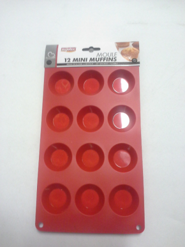 Moule silicone 12 muffins Rouge