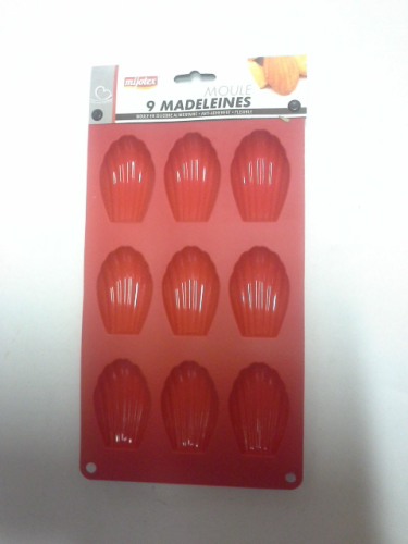 Moule silicone 9 madeleines Rouge