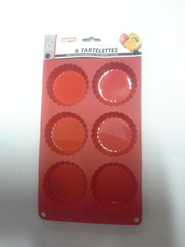 Moule silicone 6 tartelettes Rouge