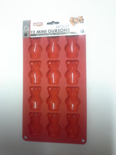 Moule silicone 12 oursons Rouge