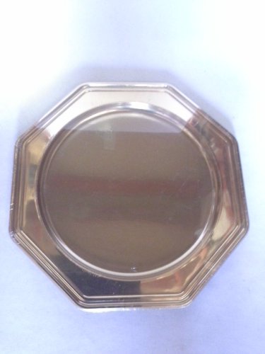 Plat traiteur octogonal 30x30cm doré (3pcs)