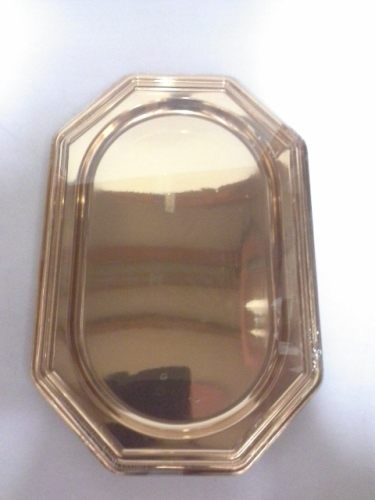 Plat traiteur octogonal 31x46cm doré (3pcs)